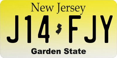 NJ license plate J14FJY