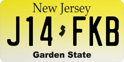 NJ license plate J14FKB