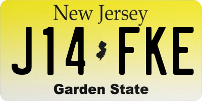 NJ license plate J14FKE