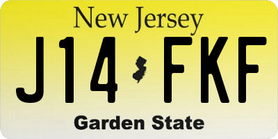 NJ license plate J14FKF