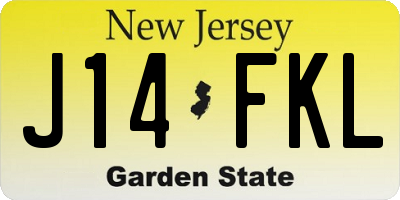 NJ license plate J14FKL