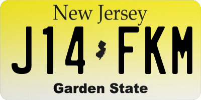 NJ license plate J14FKM