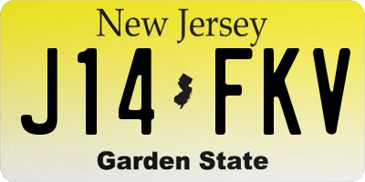 NJ license plate J14FKV