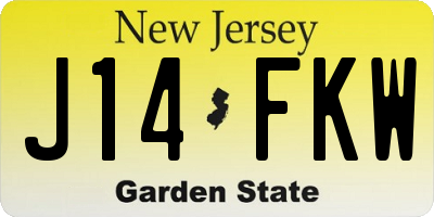 NJ license plate J14FKW