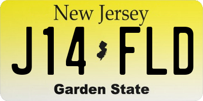 NJ license plate J14FLD