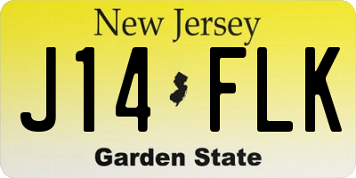 NJ license plate J14FLK