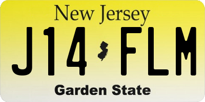 NJ license plate J14FLM