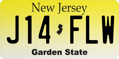 NJ license plate J14FLW