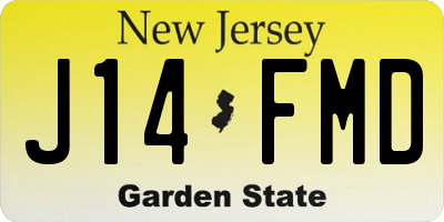 NJ license plate J14FMD