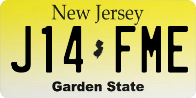 NJ license plate J14FME
