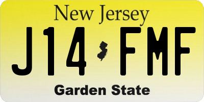 NJ license plate J14FMF
