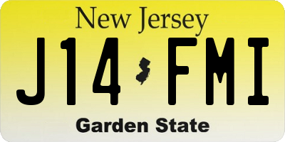 NJ license plate J14FMI