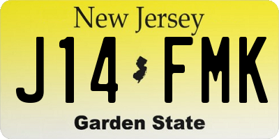 NJ license plate J14FMK