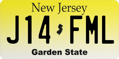 NJ license plate J14FML