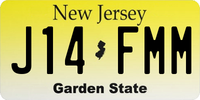 NJ license plate J14FMM