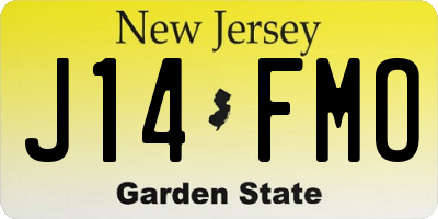 NJ license plate J14FMO