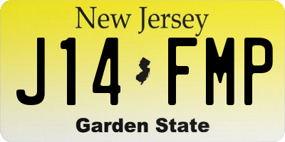 NJ license plate J14FMP