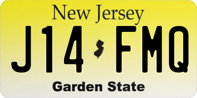 NJ license plate J14FMQ