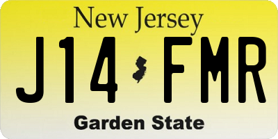 NJ license plate J14FMR