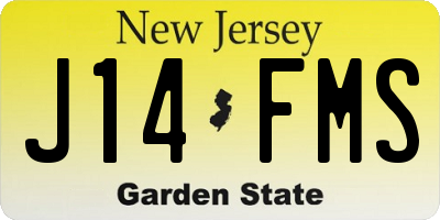 NJ license plate J14FMS