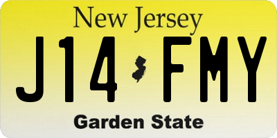 NJ license plate J14FMY