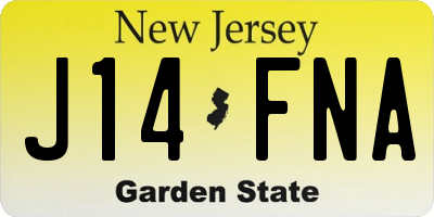 NJ license plate J14FNA