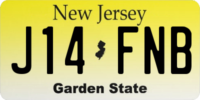 NJ license plate J14FNB