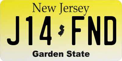 NJ license plate J14FND