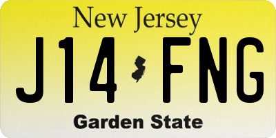 NJ license plate J14FNG