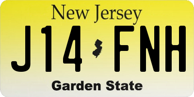 NJ license plate J14FNH