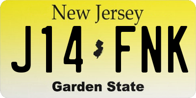 NJ license plate J14FNK
