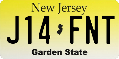 NJ license plate J14FNT