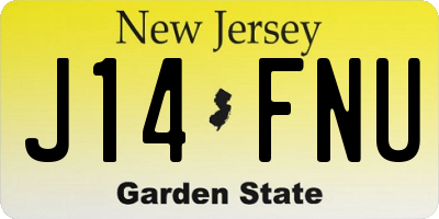 NJ license plate J14FNU