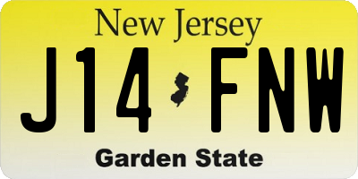 NJ license plate J14FNW