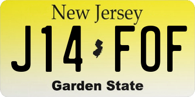 NJ license plate J14FOF