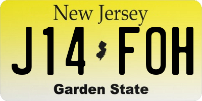 NJ license plate J14FOH