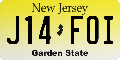 NJ license plate J14FOI