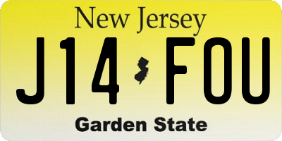 NJ license plate J14FOU