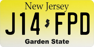 NJ license plate J14FPD