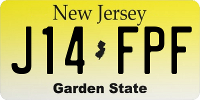NJ license plate J14FPF