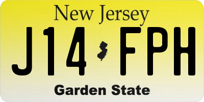 NJ license plate J14FPH