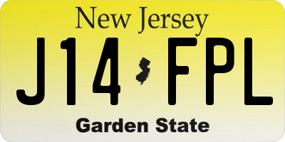NJ license plate J14FPL