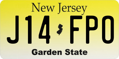 NJ license plate J14FPO