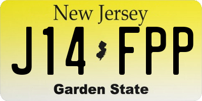 NJ license plate J14FPP