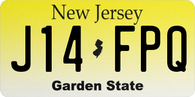 NJ license plate J14FPQ
