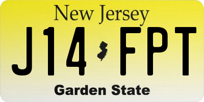 NJ license plate J14FPT