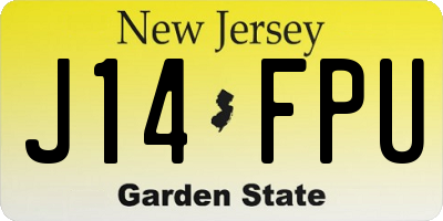 NJ license plate J14FPU