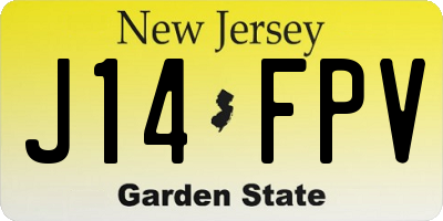 NJ license plate J14FPV