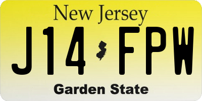 NJ license plate J14FPW