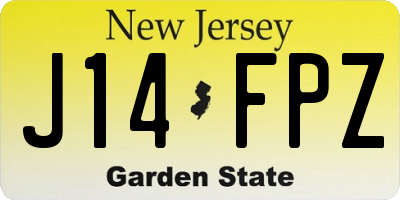 NJ license plate J14FPZ